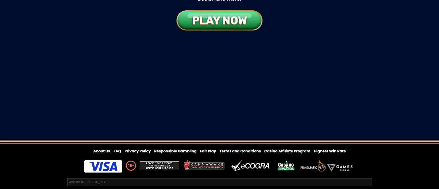 Yukon Gold Casino footer with the 19 plus mark and regulator badges